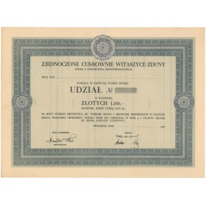 Zjednoczone Cukrownie Witaszyce-Zduny, Udział na 1.100 złotych 1936