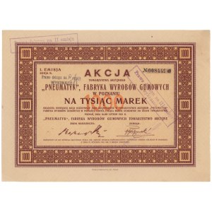 Towarzystwo Akcyjne PNEUMATYK, Fabryka Wyrobów Gumowych, Em.1, 1.000 mkp 1921