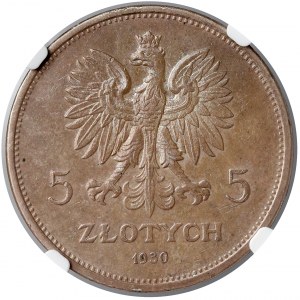 Sztandar 5 złotych 1930 - NGC AU58