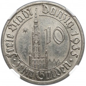 Wolne Miasto Gdańsk, 10 guldenów 1935 - NGC MS62