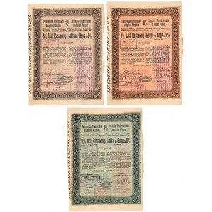 Piotrków, TKM, Listy zastawne 1927 - zestaw (3szt)