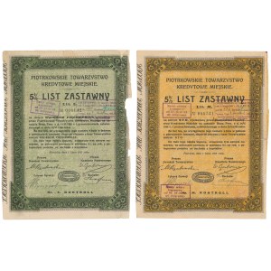 Piotrków, TKM, Listy zastawne 1925 - zestaw (2szt)
