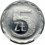 Próba ALUMINIUM 5 złotych 1989 - NGC PF64