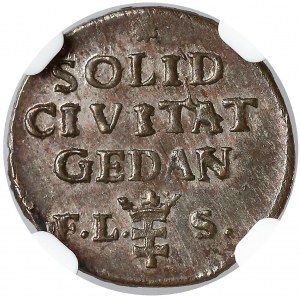 Poniatowski, Szeląg Gdańsk 1766 FLS - NGC MS62