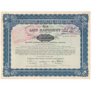 Poznań, PZK, List zastawny 1933 - 500 dolarów