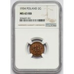 2 grosze 1934 - NGC MS63 RB