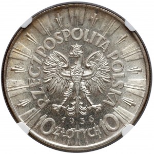 Piłsudski 10 złotych 1936 - NGC MS61