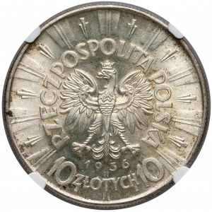 Piłsudski 10 złotych 1936 - NGC MS62+