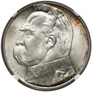 Piłsudski 10 złotych 1939 - NGC MS63