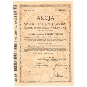 ARMA Fabryki Broni i Maszyn, 10.000 mkp 1923 - imienna
