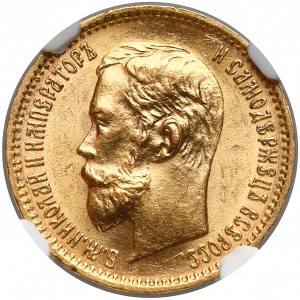 Rosja, Mikołaj II, 5 rubli 1902 AP - NGC MS64