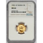 Rosja, Mikołaj II, 5 rubli 1902 AP - NGC MS64