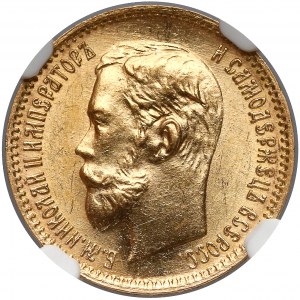 Rosja, Mikołaj II, 5 rubli 1902 AP - NGC MS63