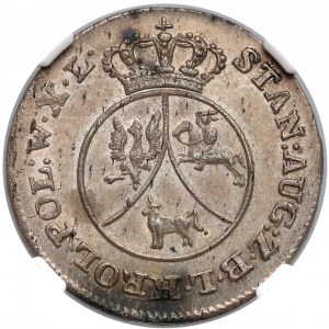 Poniatowski, 10 groszy 1787-E.B - piękne - NGS MS62