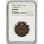 Poniatowski, Trojak Kraków 1766-g - Ludewig - NGC AU55 BN