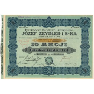 Towarzystwo Handlowo-Przemysłowe JÓZEF ZEYDLER i S-KA, Em.2, 10x 500 mkp 1921