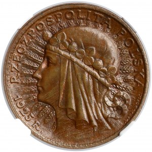 Próba BRĄZ 20 złotych 1925 - NGC AU58 BN