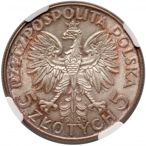 Głowa Kobiety 5 złotych 1933 - NGC MS64