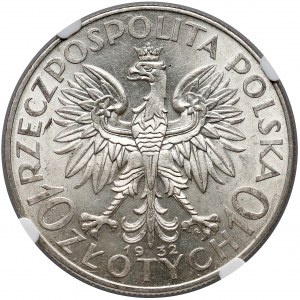 Głowa Kobiety 10 złotych 1932 Warszawa - NGC AU