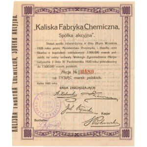 Kaliska Fabryka Chemiczna, 1.000 mkp 1920