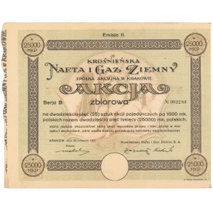 Krośnieńska Nafta i Gaz Ziemny, Em.2, 25x 1.000 mkp 1923