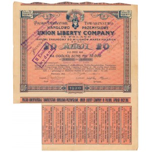 Polsko-Amerykańskie Towarzystwo Handlowo Przemysłowe UNION LIBERTY COMPANY in Poland, 20x 500 mkp 1920