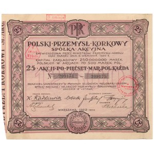 Polski Przemysł Korkowy, 25x 500 mkp 1922