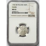 Poniatowski, Trojak Toruń 1765 SB - piękny - NGC MS63