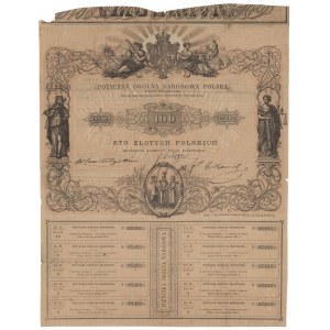 Powstanie styczniowe, Pożyczka Ogólna Narodowa Polska, 100 zł 1863