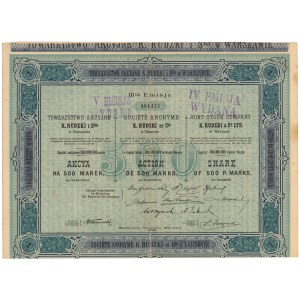 Towarzystwo Przemysłu Meatolwego K. RUDZKI i Ska, Em.3, 500 mkp 1922