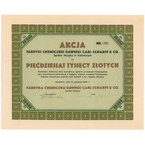 Fabryka Chemiczna dawniej Carl Scharff & Co., 50.000 zł 1928