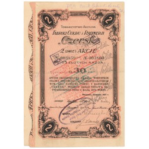 Towarzystwo Akcyjne Fabryki Cukru i Rafinerji CZERSK, 2x 15 zł 1927