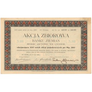 Bank Ziemian Spółka Akcyjna we Lwowie, Em.4, 100x 280 mkp 1923