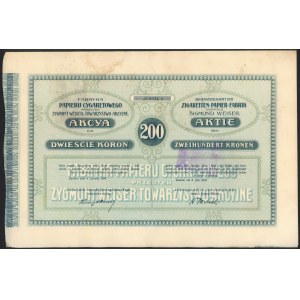 Fabryka Papieru Cygaretowego przedtem Zygmunt Weiser, 200 koron 1914