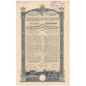 Poż. Królestwa Galicyi i Lodomeryi... Lwów 1893 r. Obligacja na 1.000 koron 