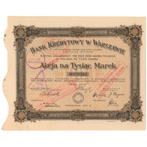 Bank Kredytowy w Warszawie, 1.000 mkp 1921