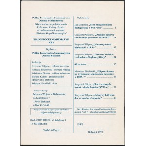 Białostocki Numizmatyk 4/1995 z opisem kolekcji Jana Siedleckiego