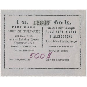 Białystok, 1 Mk = 60 kop 1915 - blankiet