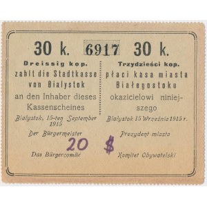 Białystok, 30 kopiejek 1915 - blankiet