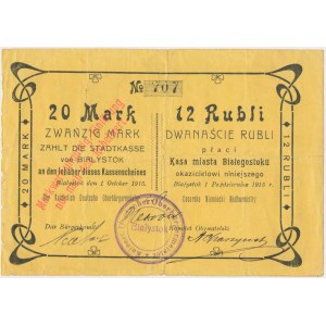 Białystok, 20 Mk = 12 rub 1915 