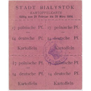 Ex. Siedlecki, Białystok, Karta na kartofle 1916