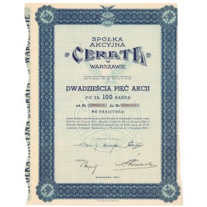 Spółka Akcyjna CERATA, 25x 100 zł 1939