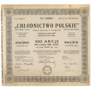 Chłodnictwo Polskie, Em.2, 100x 1.000 mkp 1923