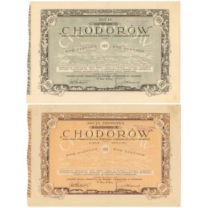 CHODORÓW Akcyjne Towarzystwo dla Przemysłu Cukrowniczego, Em.1, 1925r - zestaw 2szt