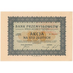 Bank Przemysłowców Towarzystwo Akcyjne w Poznaniu, Em.1, 100 zł
