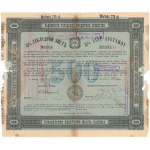 Radom, TKM, List zastawny 500 rubli 1910