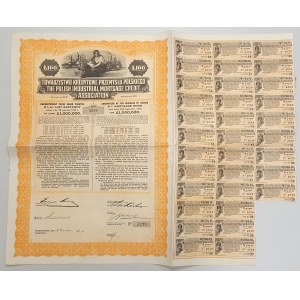 Tow. Kredytowe Przemysłu Polskiego, List zastawny, 100 funtów 1928