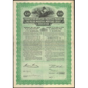 Tow. Kredytowe Przemysłu Polskiego, List zastawny, 20 funtów 1928