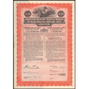 Tow. Kredytowe Przemysłu Polskiego, List zastawny, 10 funtów 1928