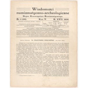 Wiadomości Numizmatyczno-Archeologiczne, Rok 1906 nr 4 